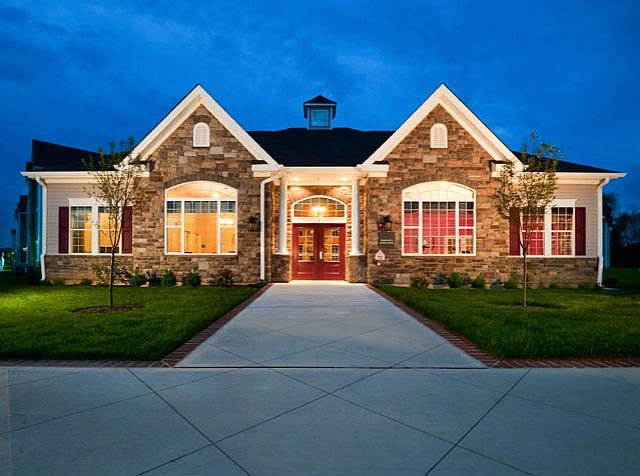 Exterior of the Clubhouse, Leasing Office, and 24 Hr Fitness Center