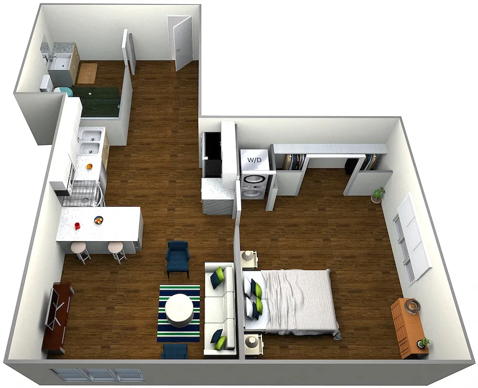 Floor plan Studio, 1 Bathroom