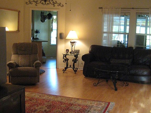 Living room with trey ceilings