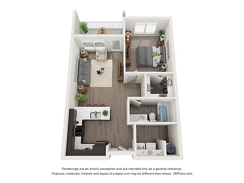 Floor plan 1-bedroom