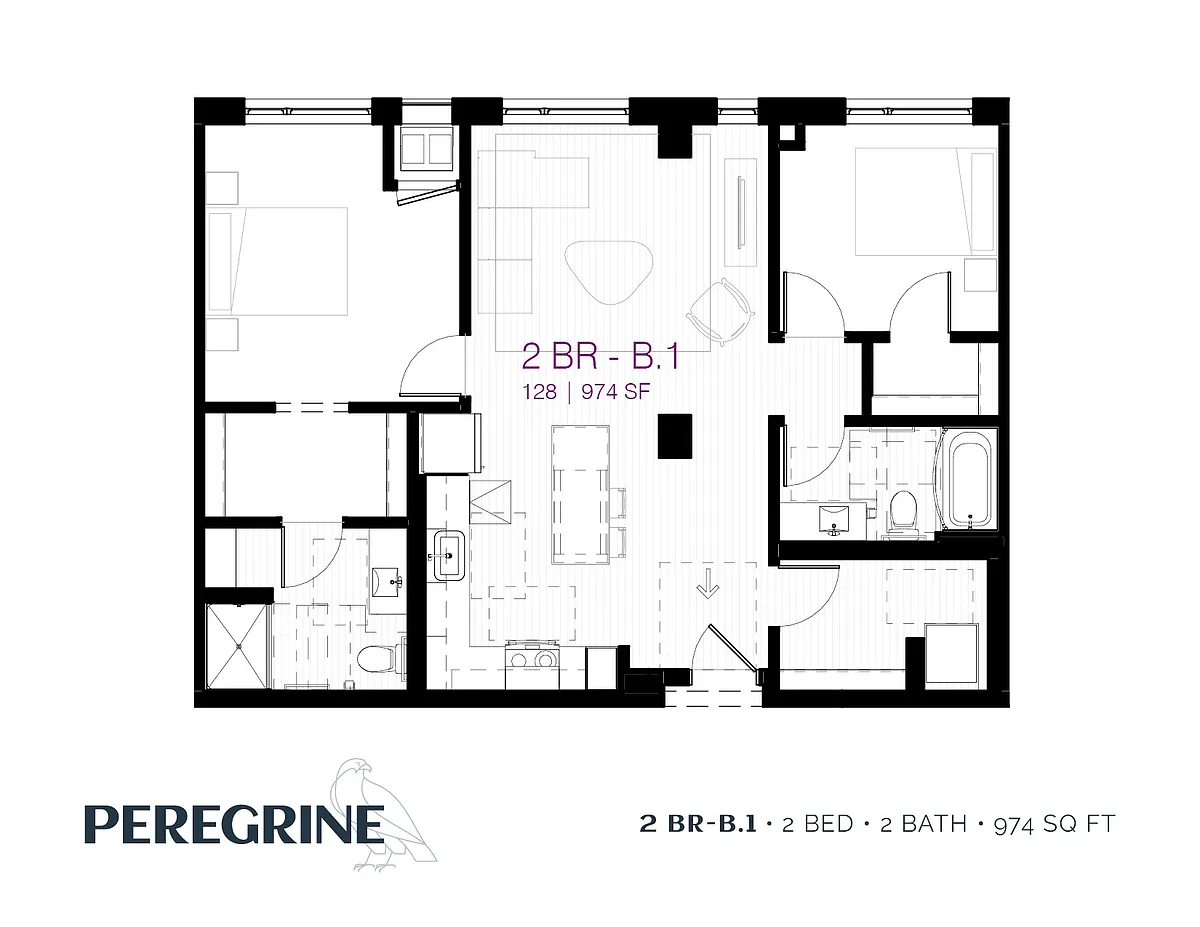 Floor plan 2 Bedroom B