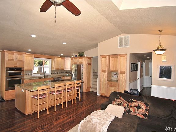 Great room with kitchen, living and dining area. 