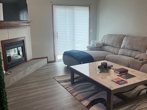 Living room with fireplace