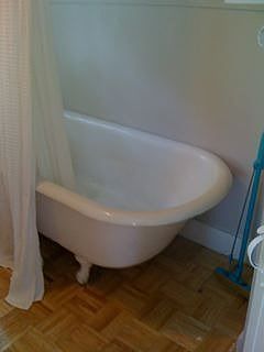 Master Bath Claw Footed Tub Parquet Floor