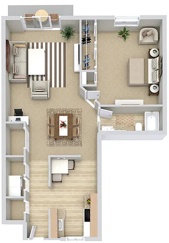 Floor plan 1 Bed | 1 Bath Lower