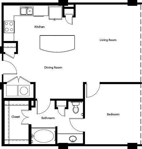 Gallery At Turtle Creek - A4E - 1 Beds - 1 Baths - 875 Sq. ft.