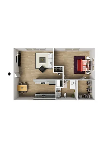 Floor plan CG Renovated 1x1