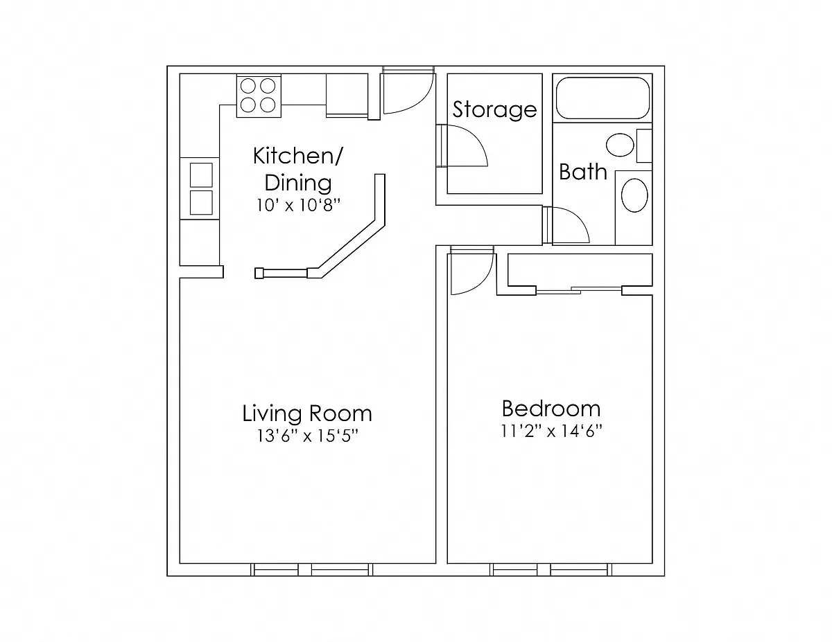 Floor plan 1 Bedroom A