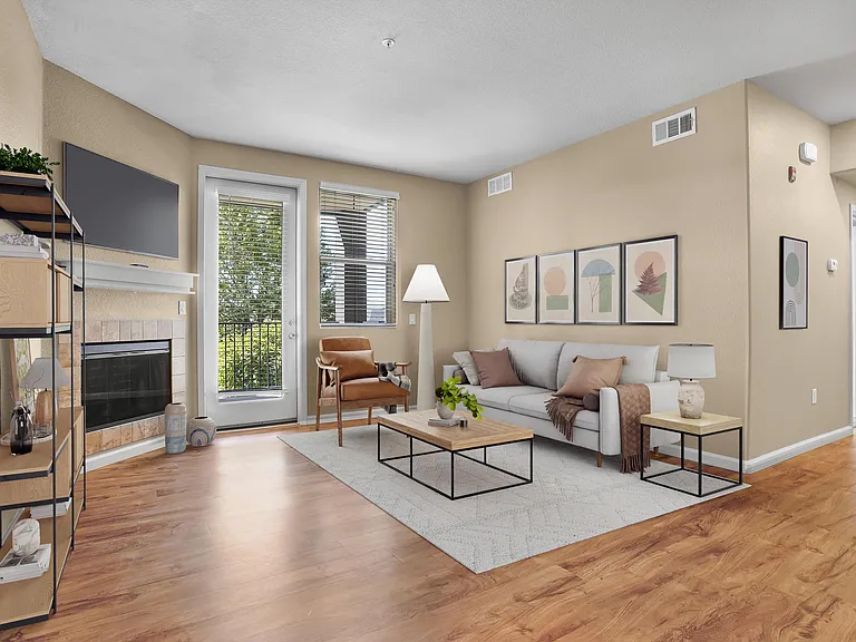 Three-bedroom floorplan
Living room space