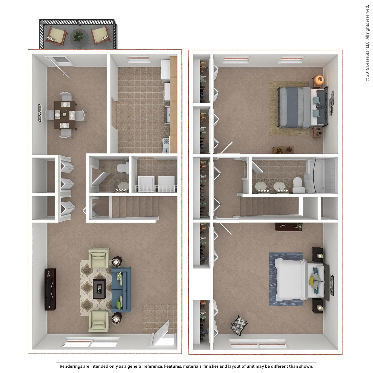 Floor plan 2x1.5 Large Townhome