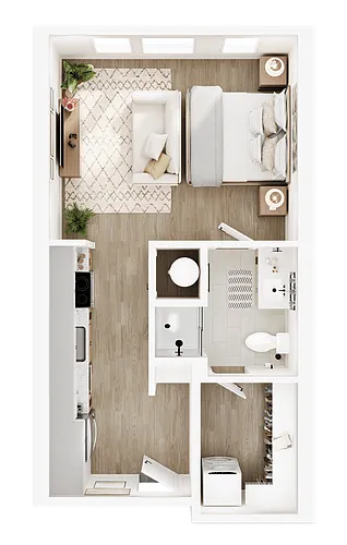 Floor plan ONE EYED PONY Studio 1 Bath