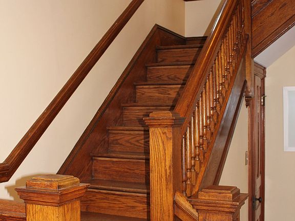 Carved oak stairwell