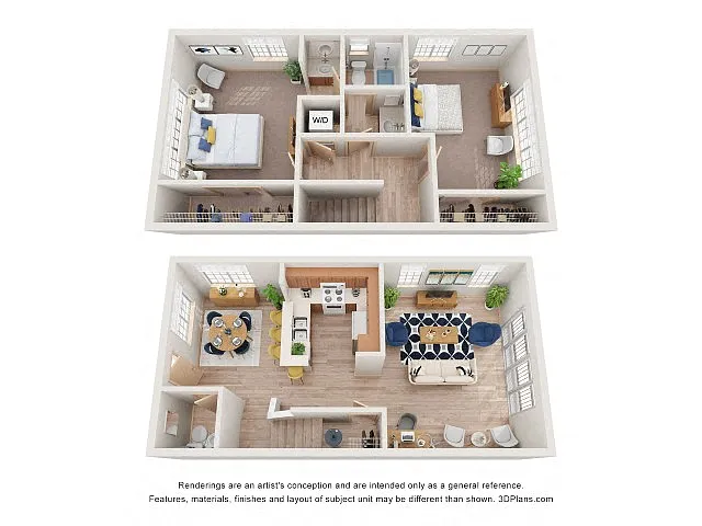 Floor plan Two Bed Townhome