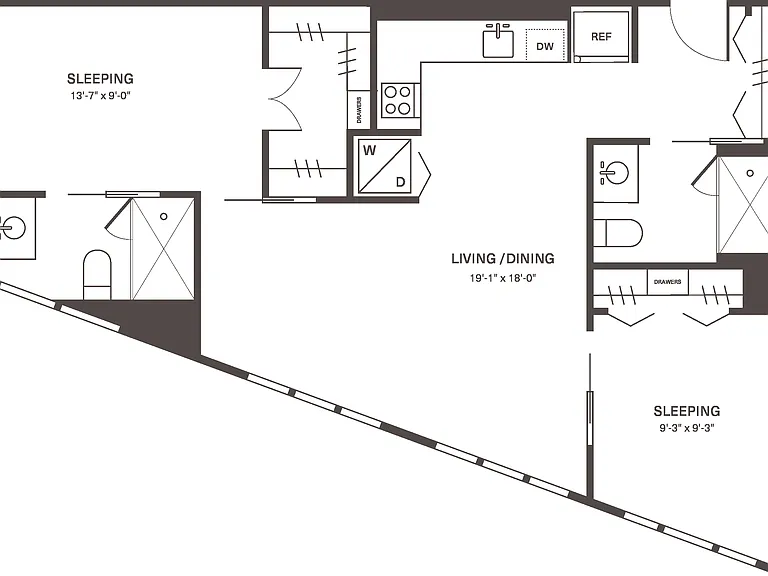L3 Two Bedroom Two Bath Apartment at Fishtown Urby L3 Two Bedroom Two Bath Apartment at Fishtown Urby