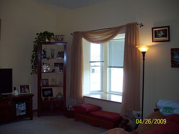 Living room with bay window