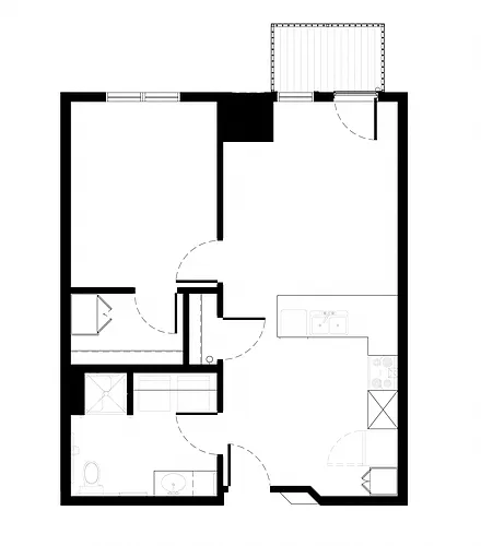 Floor plan One Bedroom - Accessible and Type A