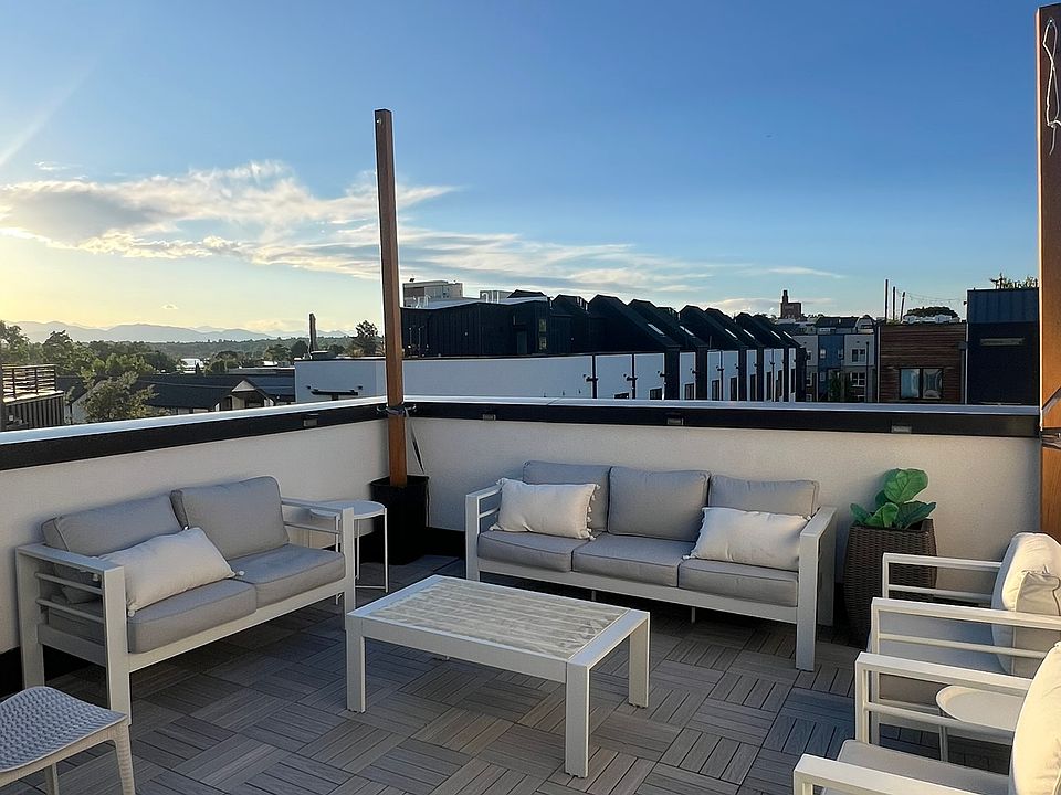 Large private rooftop with mountain views