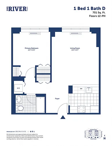 Floor plan 1 Bed 1 Bath D