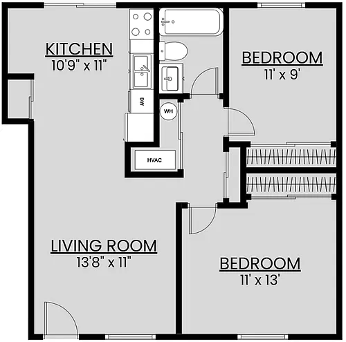 Floor plan Two Bedroom Garden