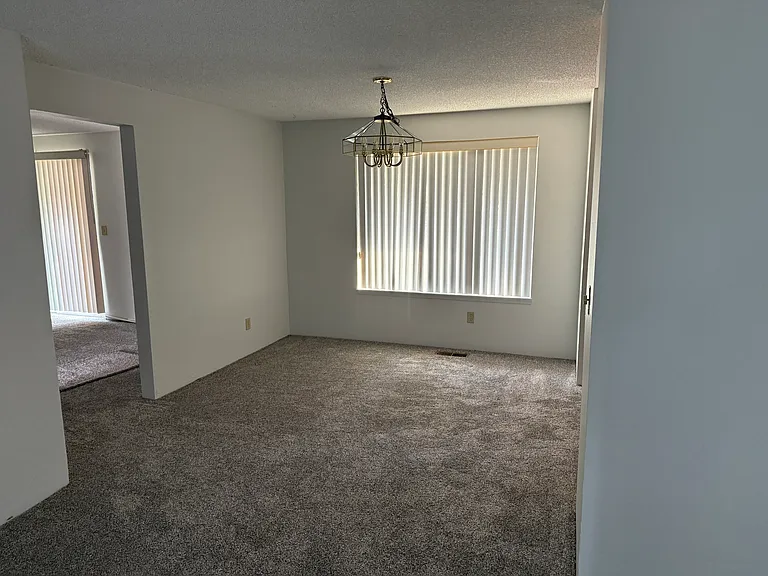 Dining Room with new carpet.