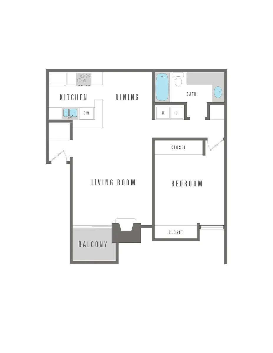 Floor plan 1 Bedroom 1 Bath