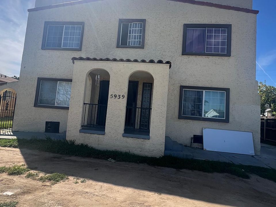 Front of apartment building.