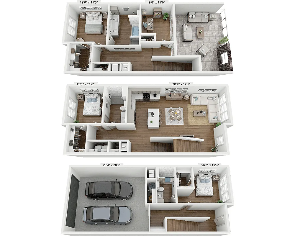 Floor plan Three Bedroom C3A