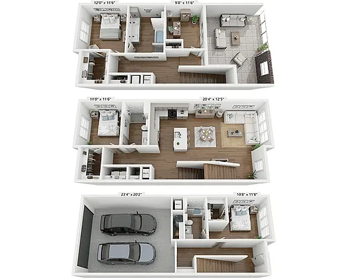 Floor plan Three Bedroom C3A