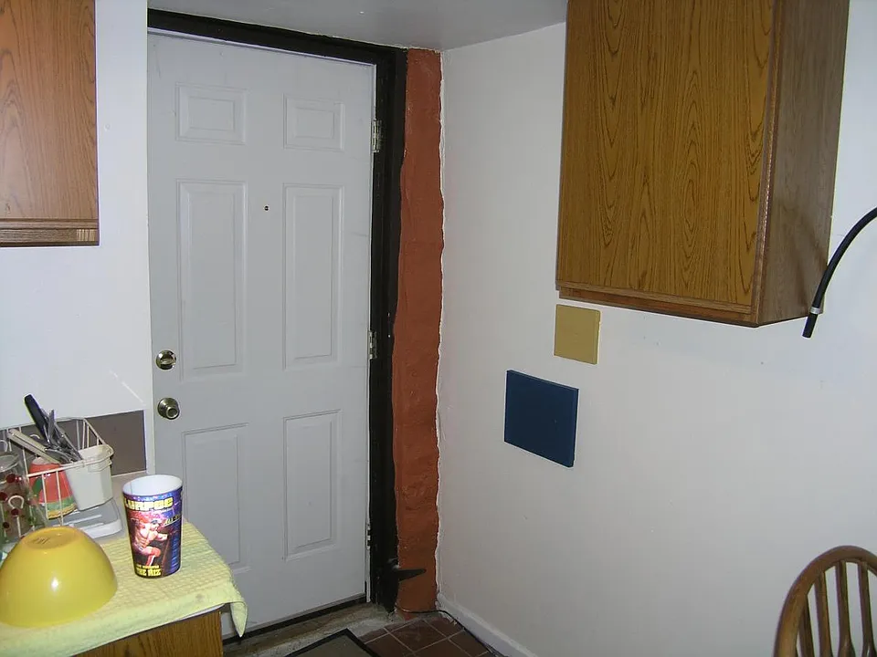 Kitchen leading to exterior door