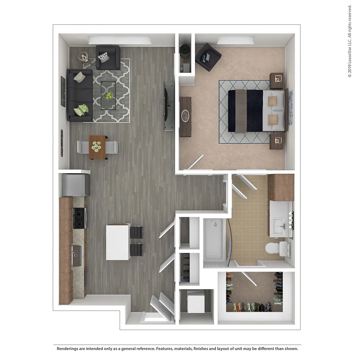 Floor plan A02.1 - 1 bed/1 bath