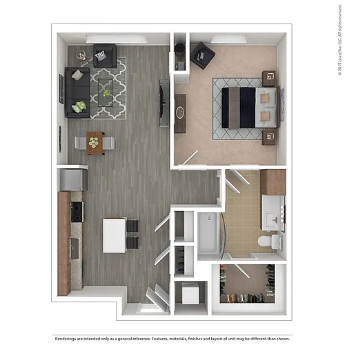 Floor plan A02.1 - 1 bed/1 bath