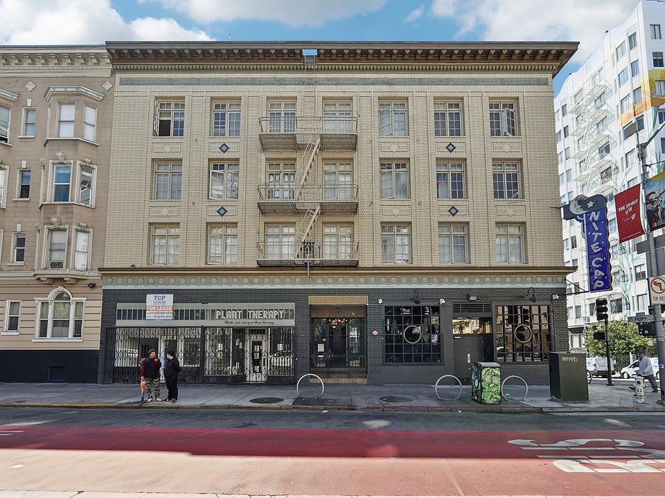 Front view exterior of the apartment building at 691 O'Farrell St, San Francisco, CA 94109, United States