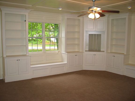 Living Room with Built-In Bookcases