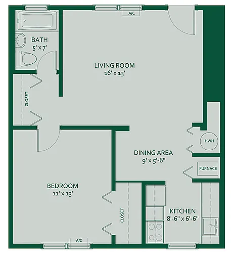 Floor plan 1 Bedroom