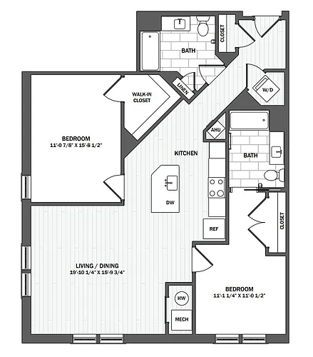 Floor plan 2Bed/2Bath-B5