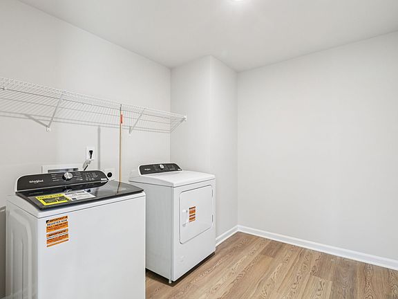 Laundry room in the Johnson floorplan at a Meritage Homes community in Garner, NC.