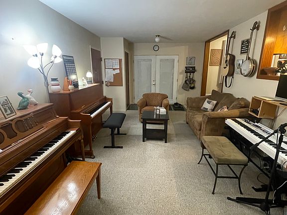 Family room (12x24) facing east. Used as a music studio.