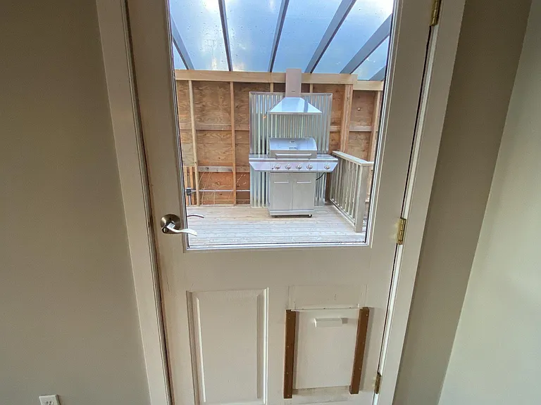 Pet door onto porch