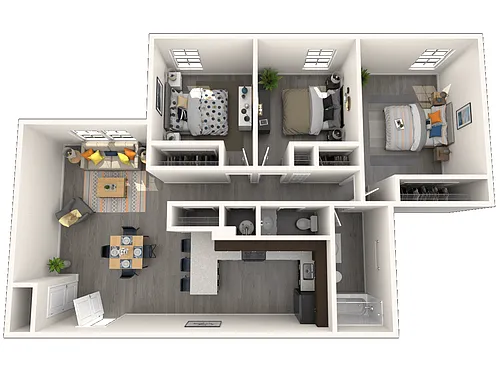 Floor plan Three Bedroom Apartment