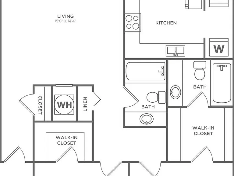 White Oak | 2 bed 2 bath | 1060 sq ft White Oak | 2 bed 2 bath | 1060 sq ft