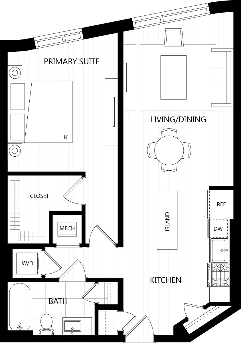 Floor plan 1 Bed/1 Bath-C5