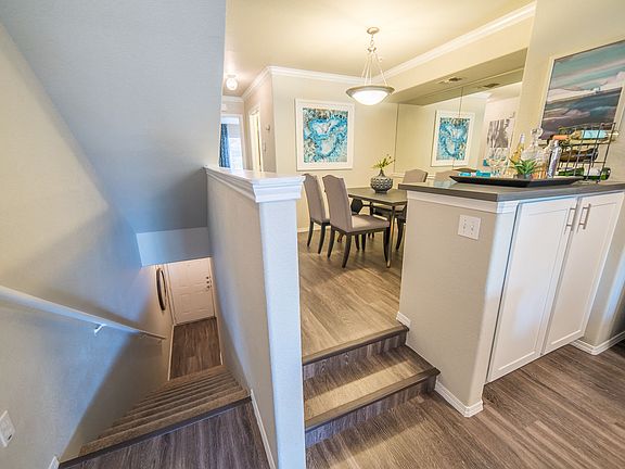 Stairway with Kitchen Nook Area