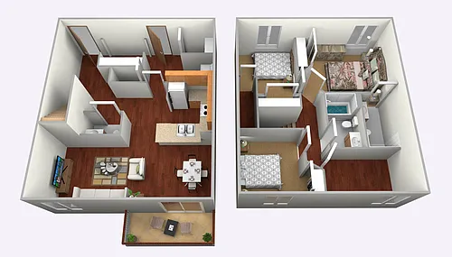 Floor plan 3 Bed, 2 1/2 Bath