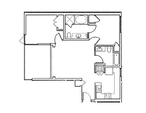 Floor plan 2 Bedroom 2 Bathroom
