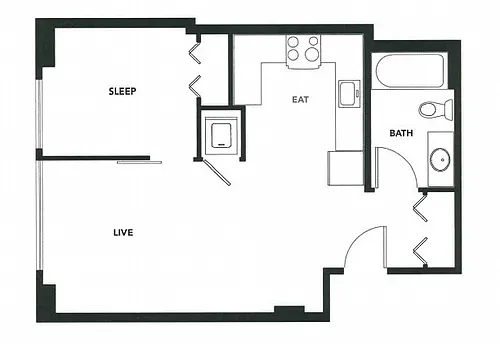 Floor plan 1x1 - A1 - Theo