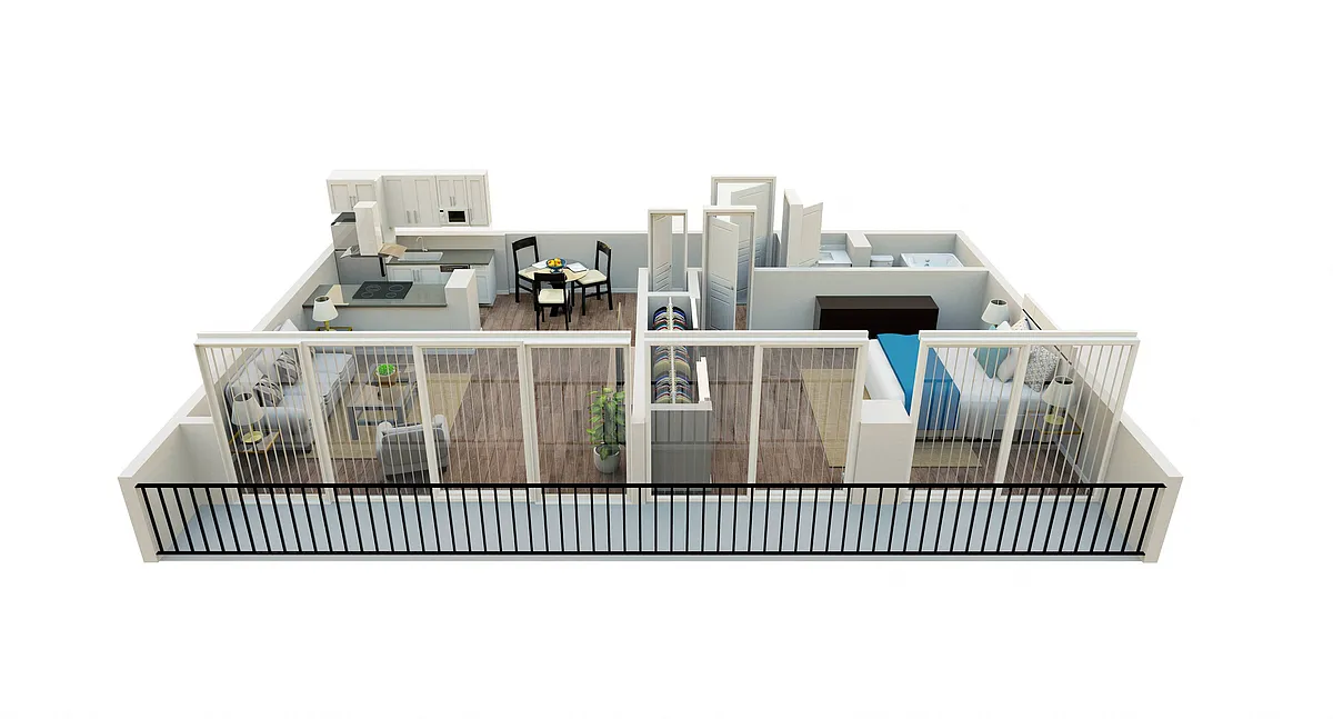 Floor plan 1 Bedroom Unfurnished