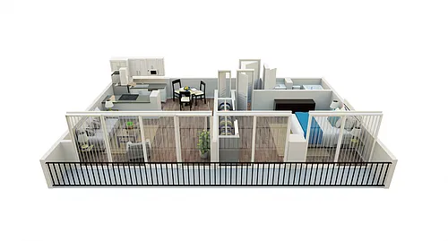 Floor plan 1 Bedroom Unfurnished