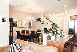 Dining area and kitchen island