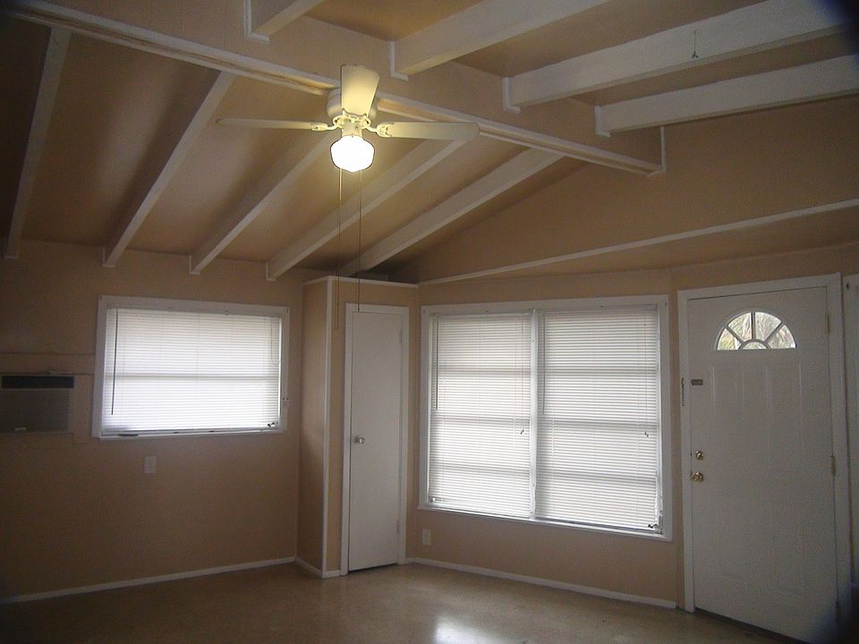Vaulted ceiling in living room