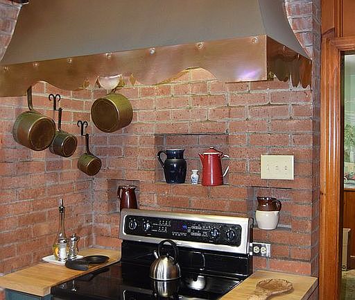 Stove with Copper Vent Hood